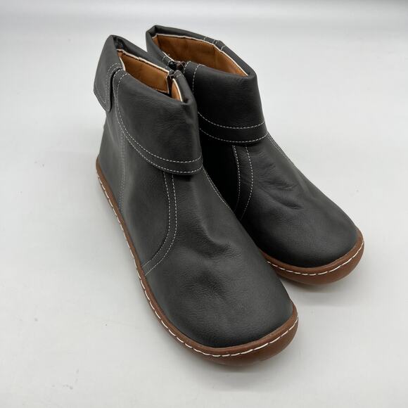 Fashion Womens Ankle Boot Comfortable Slip On Flat Booties Gray Size 9.5US/ 41CN - Picture 2 of 12